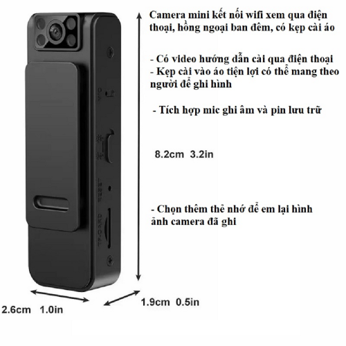 Camera cài áo T5